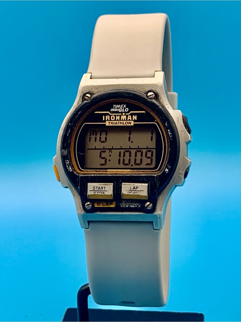TIMEX IRONMAN TRIATHLON Men’s Vtg 1994 8 Lap Digital Watch Works New Batt/Strap